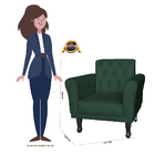 Poltrona Decorativa Classic Capitonê Suede Diversas Cores - D