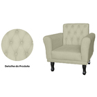 Poltrona Decorativa Classic Pés Luis Xv Suede Bege - Ds Estof