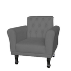 Poltrona Decorativa Classic Pés Luis Xv Suede Cinza - Ds Esto