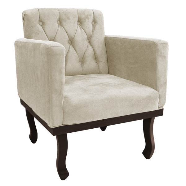 Poltrona Decorativa Classic Pés Luiz Xv Linho - Amarena Móvei