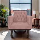 Poltrona Decorativa Classic Pés Luiz Xv Linho - Doce Sonho Mó