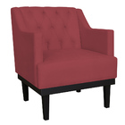 Poltrona Decorativa Clássica Base Em Madeira Suede Cores - Ds