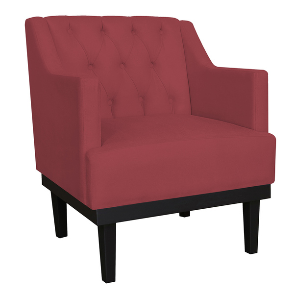 Poltrona Decorativa Clássica Base Em Madeira Suede Cores - Ds