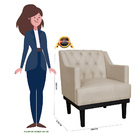 Poltrona Decorativa Clássica Base Em Madeira Suede Cores - Ds