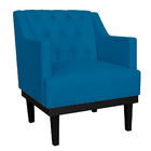 Poltrona Decorativa Clássica Base Em Madeira Suede Cores - Ds