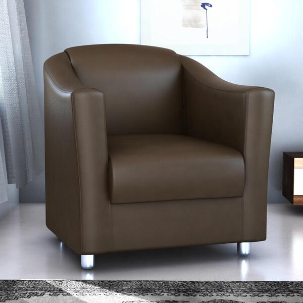 Poltrona Decorativa Classica Bauru Sintetico Marrom