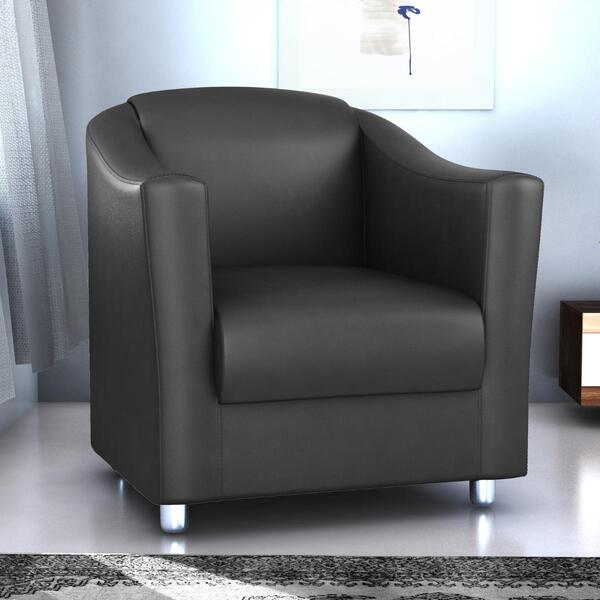 Poltrona Decorativa Classica Bauru Sintetico Preto