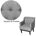 Poltrona Decorativa Clássica Com Base Madeira Linho Cinza - D