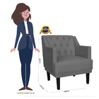 Poltrona Decorativa Clássica Pés Trapézio Suede Cinza - Ds Es