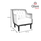 Poltrona Decorativa Clássica Pés Trapézio Suede Cinza - Ds Es