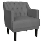 Poltrona Decorativa Clássica Pés Trapézio Suede Cinza - Ds Es