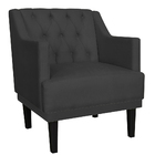 Poltrona Decorativa Clássica Pés Trapézio Suede Preto - Ds Es