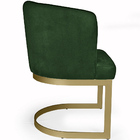 Poltrona Decorativa Cléo Base Mustard Veludo Verde - Casaepol
