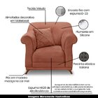 Poltrona Decorativa Com 1 Almofada Armstrong Veludo Cobre G63