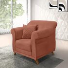 Poltrona Decorativa Com 1 Almofada Armstrong Veludo Cobre G63