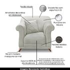 Poltrona Decorativa Com 1 Almofada Armstrong Veludo Prata G63