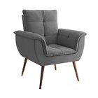 Poltrona Decorativa Com Apoio Para Braços Pérola Grafite