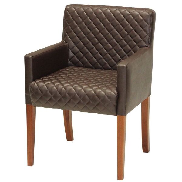 Poltrona Decorativa Com Base De Madeira Joy D02 Tressê Marrom