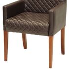 Poltrona Decorativa Com Base De Madeira Joy D02 Tressê Marrom