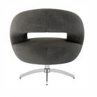 Poltrona Decorativa Com Base Giratória Em Alumínio Veludo Cin