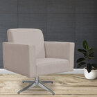 Poltrona Decorativa Com Base Giratória Para Sala De Estar Hel