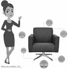 Poltrona Decorativa Com Base Giratória Para Sala De Estar Hel