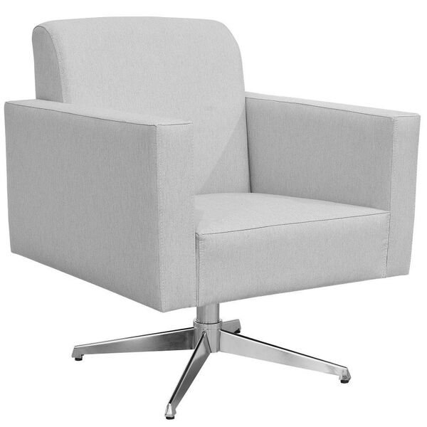 Poltrona Decorativa Com Base Giratória Para Sala De Estar Hel