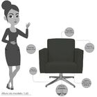 Poltrona Decorativa Com Base Giratória Para Sala De Estar Hel