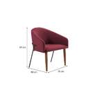 Poltrona Decorativa Com Base Preta Home Vinho