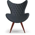 Poltrona Decorativa Com Capitonê Big Egg Cinza Base Fixa