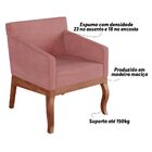 Poltrona Decorativa Com Pés De Madeira Maciça Tonalli Rosê/im