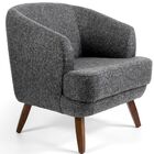 Poltrona Decorativa Com Pés De Madeira Tamara D02 Linho Chumb