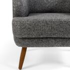 Poltrona Decorativa Com Pés De Madeira Tamara D02 Linho Chumb