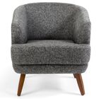 Poltrona Decorativa Com Pés De Madeira Tamara D02 Linho Chumb