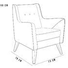 Poltrona Decorativa Com Pés De Madeira Taroba D02 Linho Chumb