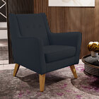 Poltrona Decorativa Com Pés De Madeira Taroba D02 Linho Chumb