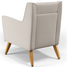 Poltrona Decorativa Com Pés De Madeira Taroba D02 Linho Cru C