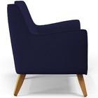 Poltrona Decorativa Com Pés De Madeira Taroba D02 Veludo Azul