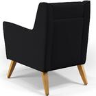 Poltrona Decorativa Com Pés De Madeira Taroba D02 Veludo Pret