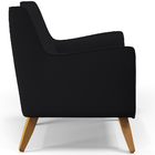 Poltrona Decorativa Com Pés De Madeira Taroba D02 Veludo Pret