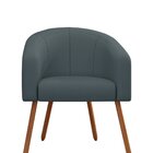 Poltrona Decorativa Com Pés Em Madeira Marselha Cinza