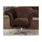 Poltrona Decorativa Com Pés Estrela Giratória Em Alumínio Tró