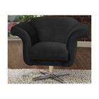 Poltrona Decorativa Com Pés Estrela Giratória Em Alumínio Tró