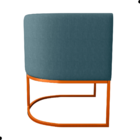 Poltrona Decorativa Com Pés Orion Suede Petróleo