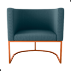 Poltrona Decorativa Com Pés Orion Suede Petróleo