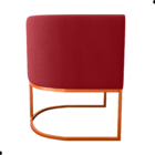 Poltrona Decorativa Com Pés Orion Veludo Maserati Vermelho