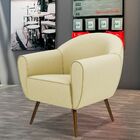 Poltrona Decorativa Com Pés Palito Nina D02 Corano Bege C-26