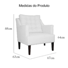 Poltrona Decorativa Com Pés Trapezio Stefanie Suede Branco Ca