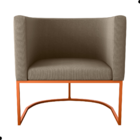 Poltrona Decorativa Com Pés Yauri Suede Cappuccino