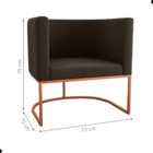 Poltrona Decorativa Com Pés Yauri Veludo Maserati Marrom